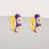 Kenjie Retro Copper Enamel Circle Earrings - Fashionable, Colorful, Versatile Drip Oil Earrings for Women