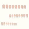 24pcs Chic French Tip Press-On Nails Kit  Glossy Aurora White & Pink,  Medium Length French Tip False Nails Set