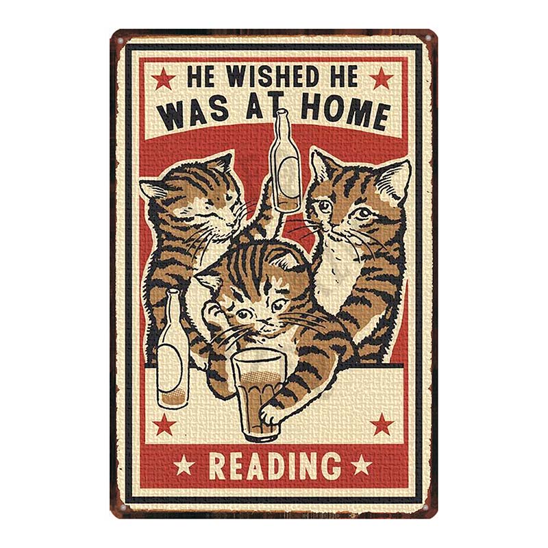 Cat And Dog Diet Funny Picture Metal Tin Signs Plaque Vintage Wall Bar Home Art Pet Shop Decor Customizable 30X20CM DU-7090A