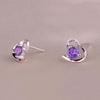 Korean Style Heart-shaped Silver-plated Earrings for Women - Fashionable European and American Jewelry