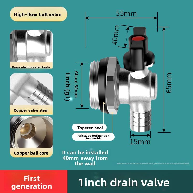

Brass Underfloor Heating Drain Valve G3/4 G1 Leak-Proof Radiator and Water Heater Connector for Floor Heating Systems