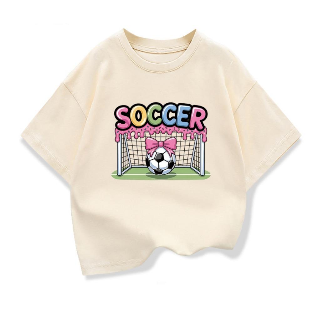 Kids Clothing Short Sleeve T Shirts Cartoon Soccer Graphic Tee for Children Boys Girls Casual Loose Summer Tee Tops