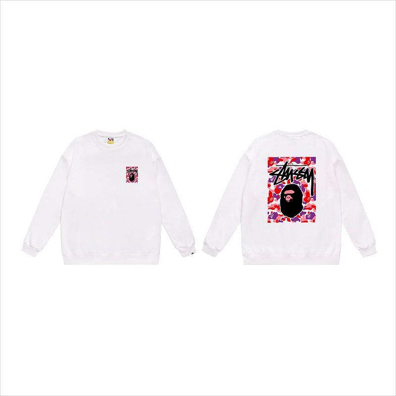 Unisex lässiger übergroßer Rundhals-Pullover mit Schriftzug-Print leichter Baumwoll-Hoodie
