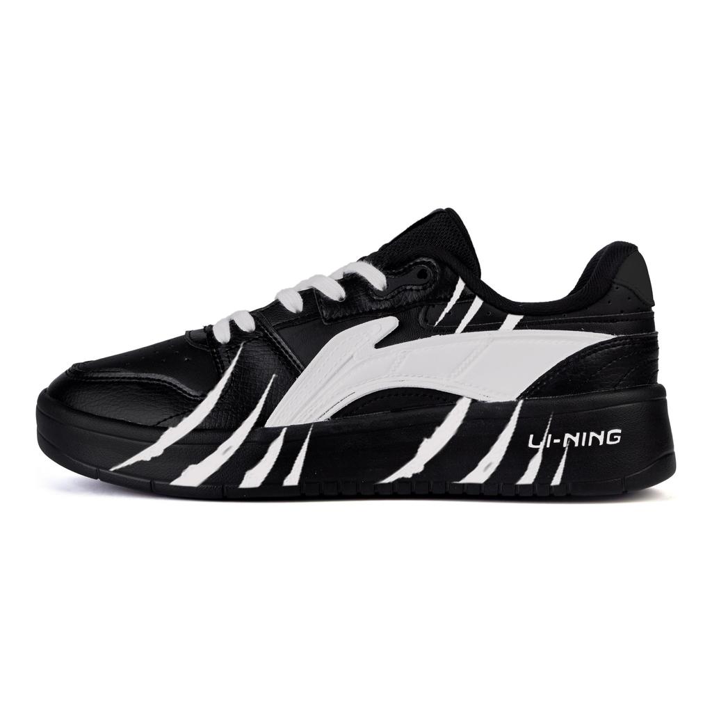 Li Ning Slip Resistant Cushioning Abrasion Resistant Low top Skateboard Shoes Men's Black White AGCU515-5(Team746-)