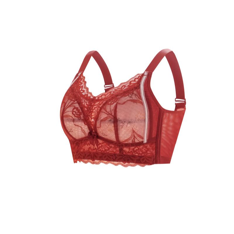 

Жіночий бюстгальтер великого розміру без кісточок з мереживом 34-46CDE, тонкий безшовний, для великих грудей, жіноча білизна, без підкладки, мінімізатор 46/105C червоний