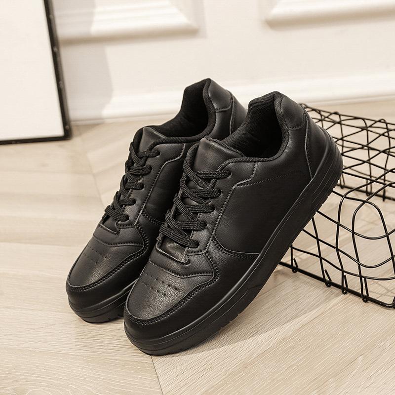 Board shoes men's spring leather surface breathable sports and leisure men's shoes youth trend versatile thick sole small white tide brand light