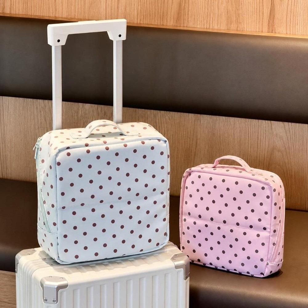 Waterproof Travel Storage Bag Multi-layer Handbag Polka Dot Stand-up Cosmetic Bag For Women