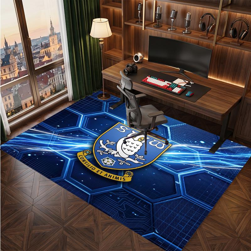 Sheffield Wednesday Football Print Crystal Velvet Rug, Comfortable Water Absorbent Non Slip Indoor Floor Carpet