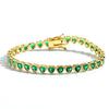 Bezel Setting 5mm Pink CZ Heart Tennis Bracelet Iced Out Colorful 5A Zirconia Female Jewelry for Women Valentine's Day Gift