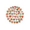 50 Hojas de Pegatinas Transparentes Rojas Impermeables con Flores para Scrapbooking, Pegatinas Florales Botánicas, Perfectas para Diarios, Manualidades y Proyectos de Arte