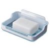 With Lid Soap Holder Organizer Double Layers Punch-Free Soap Storage Tray Detachable Wall Mounted Soap Dish