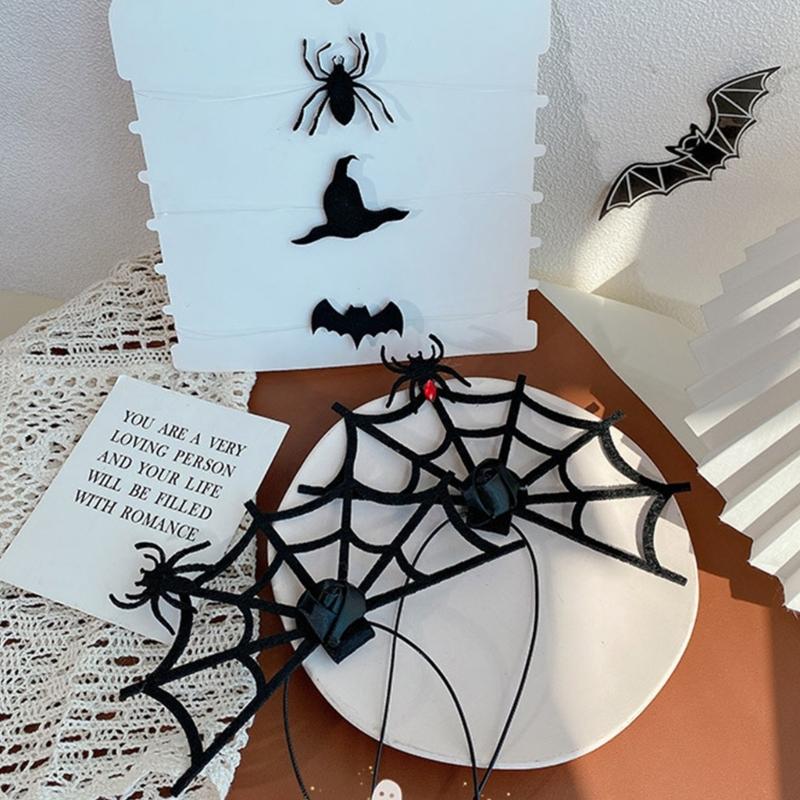 Black Necklaces Chain Spiders Short Neck Gothic Costume Jewelry for Women & Girl