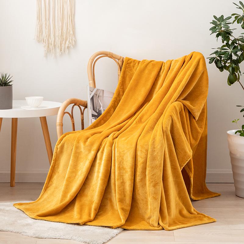 Solid Color Flannel Blanket - Cozy Air Conditioning or Office Nap Blanket