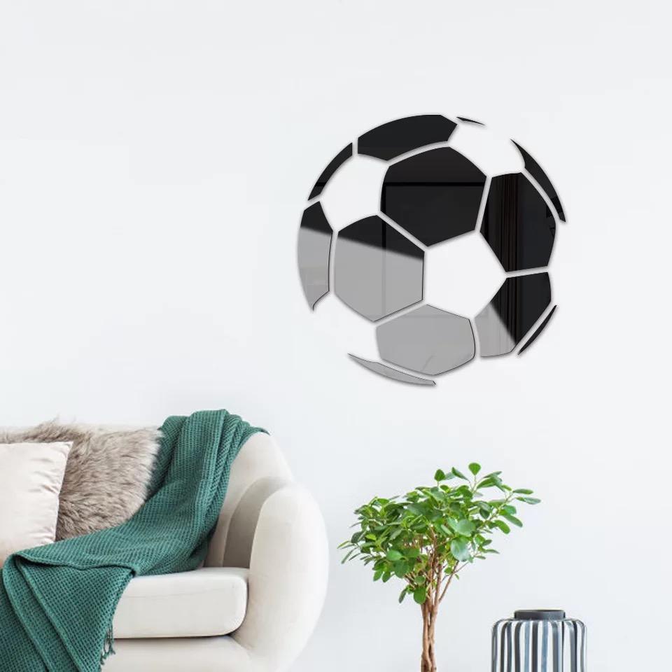 Sports Theme Acrylic Mirror Wall Sticker Basketball Football Soccer Decal Kids Boys Room Home Waterproof Mural