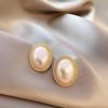 Boucles d'Oreilles Irrégulières Ovales Carrées Creuses Élégantes Rétro Zirconium Imitation Perle pour Femmes Fête Hiver Automne Bijoux