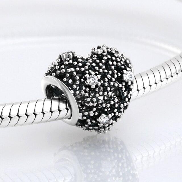 Voguish Stylish Sterling Color Dramatic White Enamel Heart Golden Beads Fit Original Charm Wrist Bracelet Jewelry MakingFashion Charm