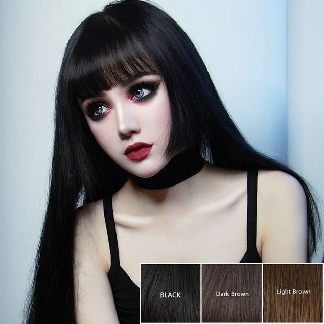 

Вечерние Хэллоуин Фестиваль Длинные прямые волосы BOBO парик для косплея для модных женщин и девушек чёрный