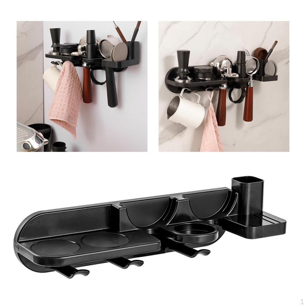 Coffee Portafilter Holder Station Organizer Rack Wall Mount