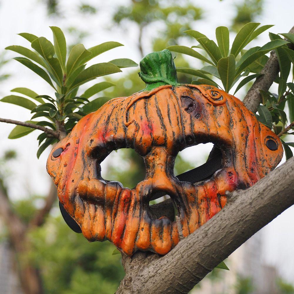 Realistic Halloween Cosplay Mask 3D Half Face Mask Halloween Pumpkin Mask  Costume Party Supplies