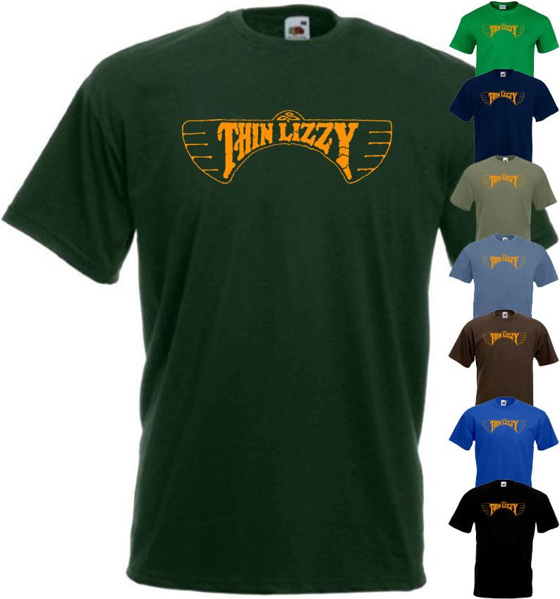 

26 Thin Lizzy - poster 5 T-shirt hard rock green blue black olive all sizes S-5XL Unisex T-Shirt M