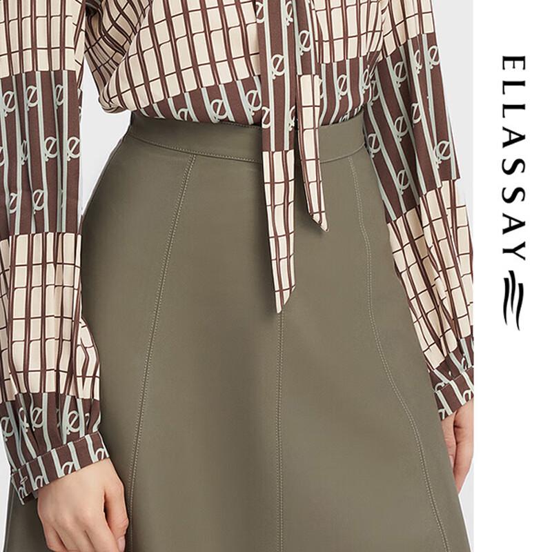 ELLASSAY Women's Retro Lambskin Midi Skirt