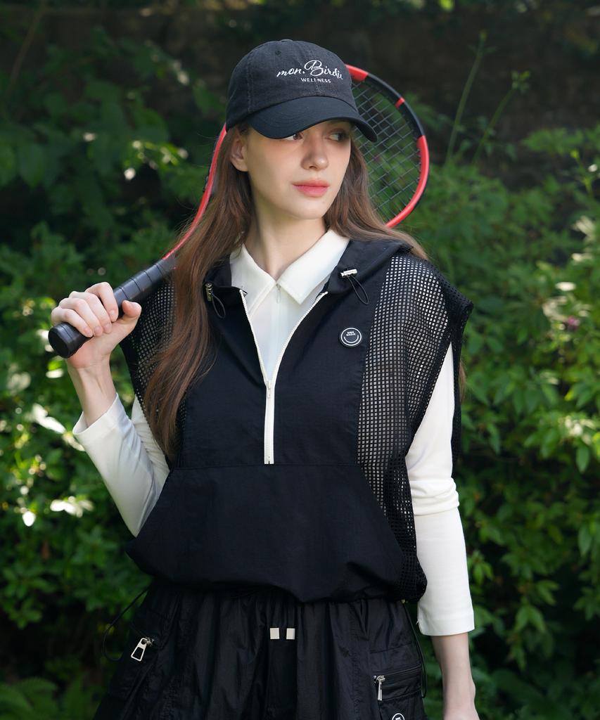 MONBIRDIE GOLF Smile Summer Mesh Vest Black