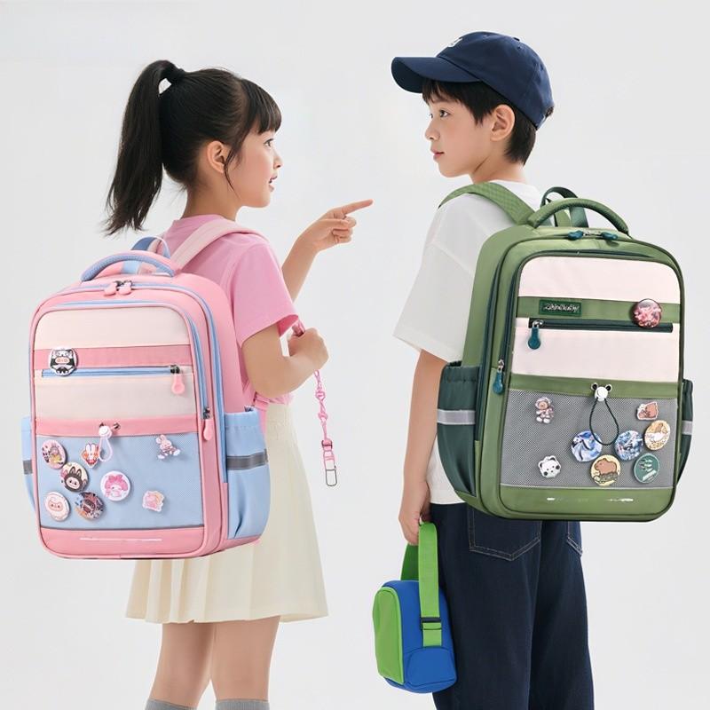 Sesame Baby Diy Badge School Backpack With Oxford Fabric For Kids Daily Use