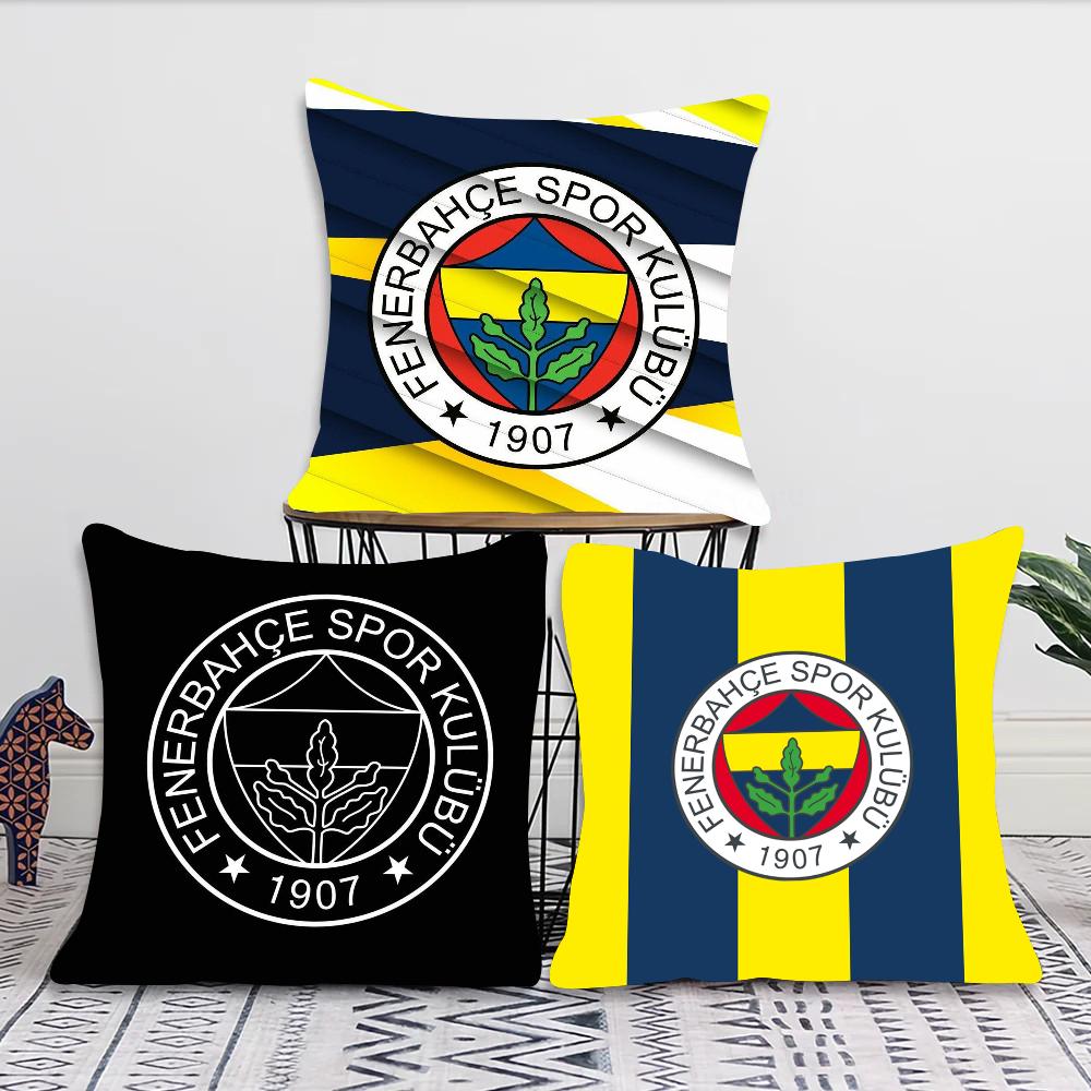F-F Fenerbahce Federa Lusso Quadrata Camera da Letto Divano Cuscino Comfort per il Tempo Libero Auto Soggiorno Decorazione Casa