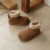 French Retro Korean Style Fleece Lined Warm Ankle Boots For Kids Boys Girls