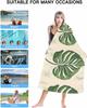 Green Botanical Beach Towel,Vintage Palm Leaves Tropical Quick Dry Pool Yoga Swim Travel Camping Towel Soft Blanket Vacation