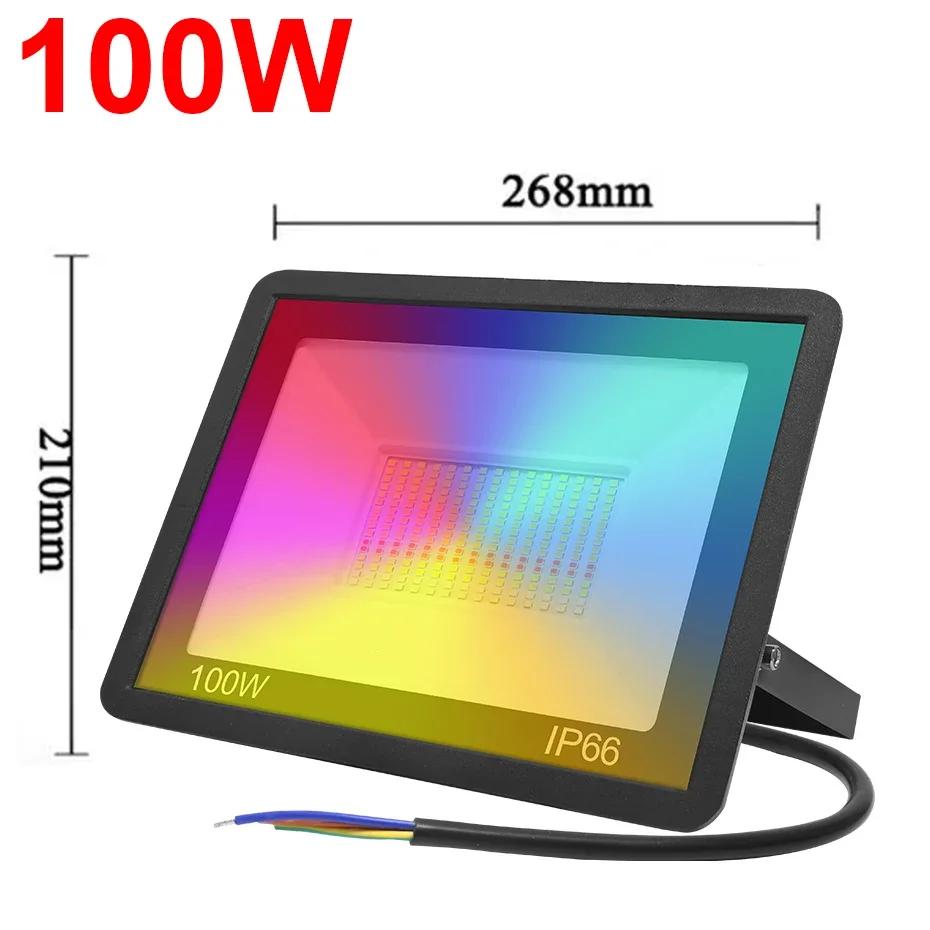 Newest Smart Floodlights LED Reflector Outdoor Lighting 220V 30/50/100W RGB Dimmable Warm Cold White Light for Alexa Google Home