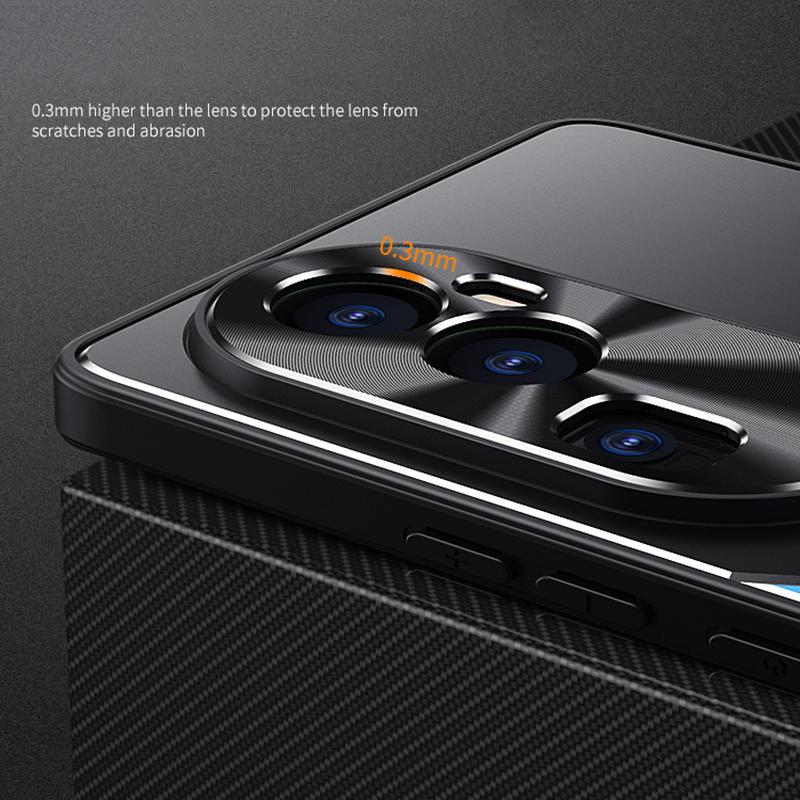 For Oppo Reno10 Pro+ 5G Dustproof Mobile Phone Case Anti-Scratch Aluminium Alloy+TPU Smartphone Cover