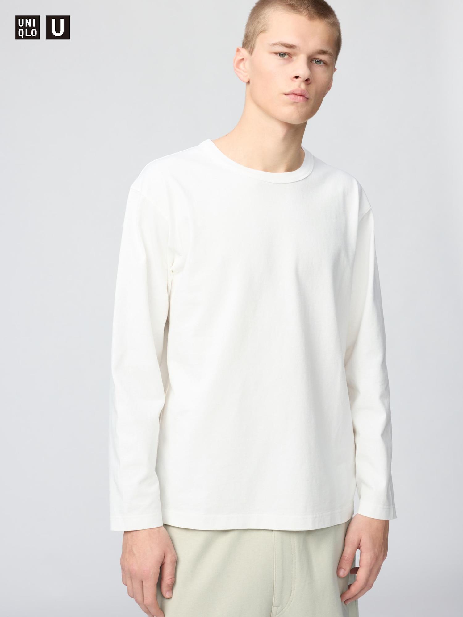 Uniqlo Япония Хлопковая футболка с круглым вырезом 00 WHITE/XS
