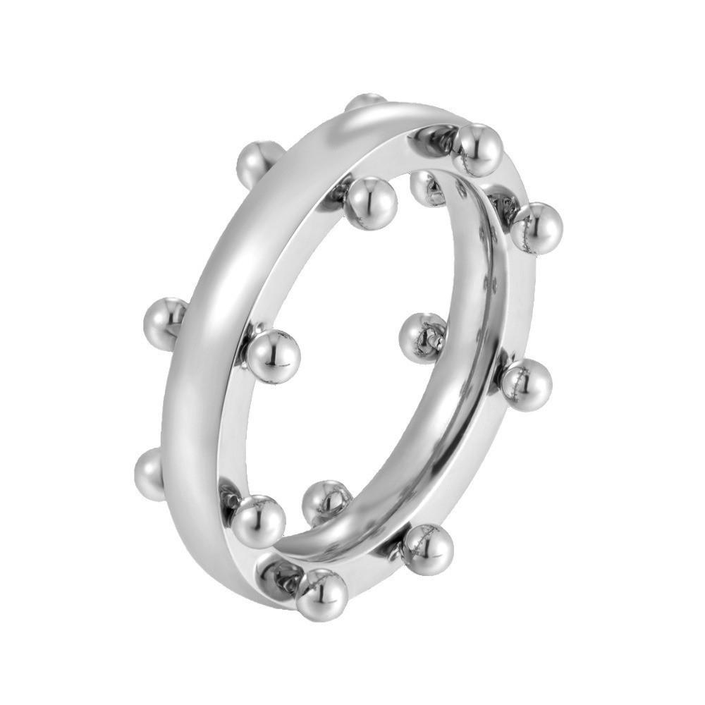 

Yupsk New Stainless Steel Mini Ball Ring For Women Ladies Vintage Finger Rings Fashion Wedding Party Jewelry Gifts 8