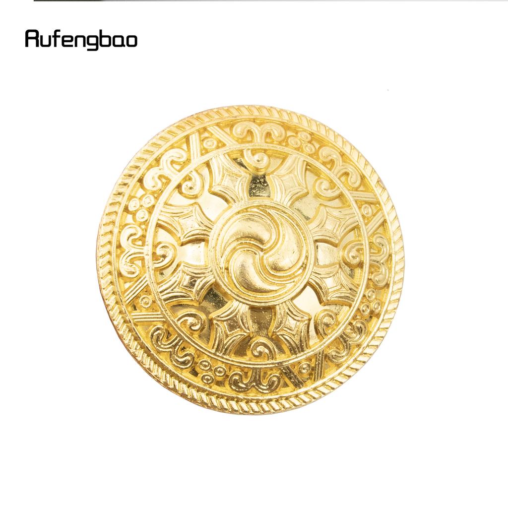 Golden Red Round Wooden Traditional Fashion Stick Decorative Cospaly Party Wood Walking Cane Halloween Mace Wand Crosier 96cm