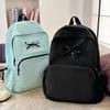 Simple Bow Decoration Backpack Cute Casual Large Capacity Multi Pocket Backpack Student Backpack Fashionable Women's Backpack