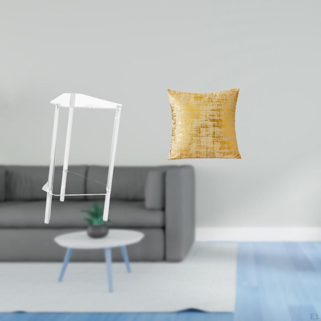 Minimalist Acrylic Nightstand with Elegant Throw Pillow Cover Modern Bedside Table And Cushion for