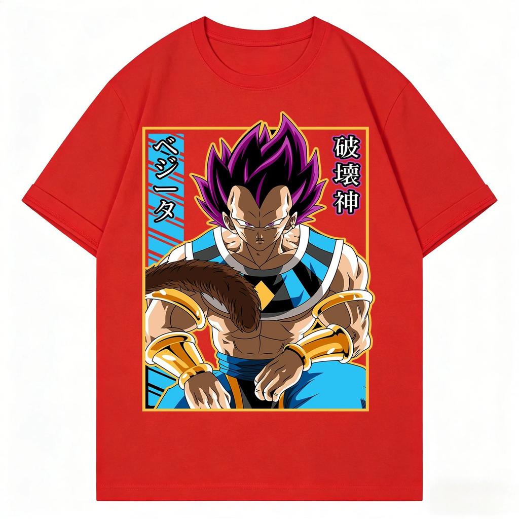 Dragon Ball "Vegeta God of Destruction" Anime Black Women And Men Fashion Comfortable T-Shirt