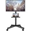 BONTEC Mobile TV Stand with Casters, Wall-Mounted, 23-60 Inch, 2-Level Height Adjustment, Adjustable Tilt, 40kg Load Capacity, VESA 400x400 Compatible