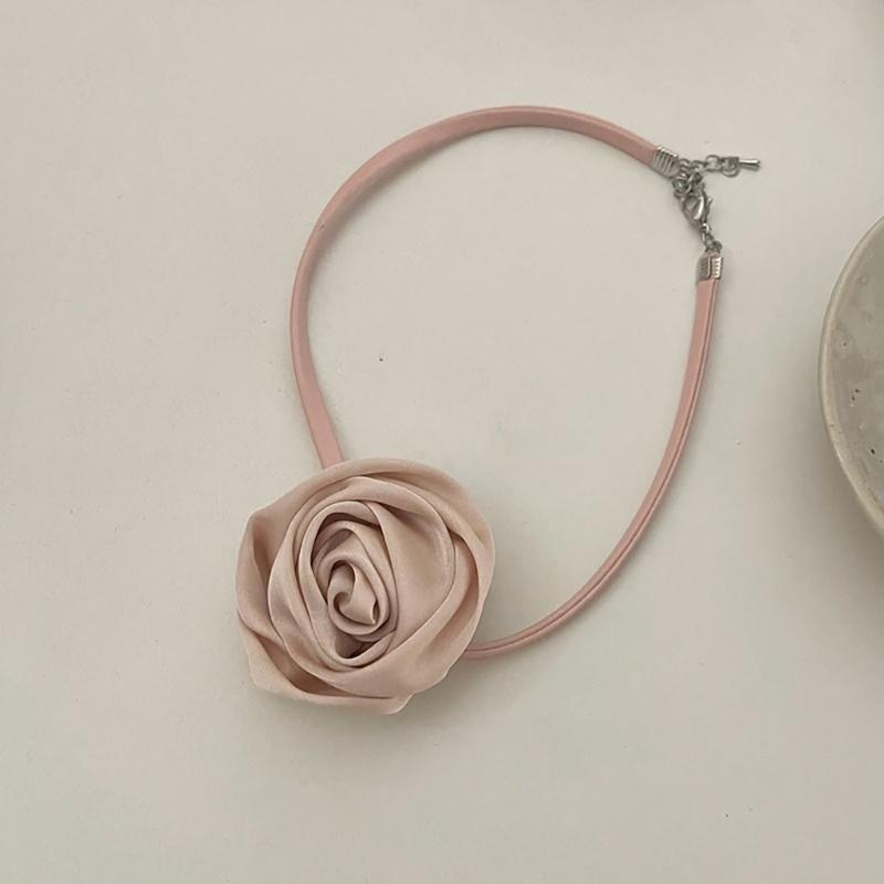Gothic Elegant Big Rose Flower Clavicle Chain Necklace Women Wedding Bridal Sexy Adjustable Choker Jewelry Y2K Accessory