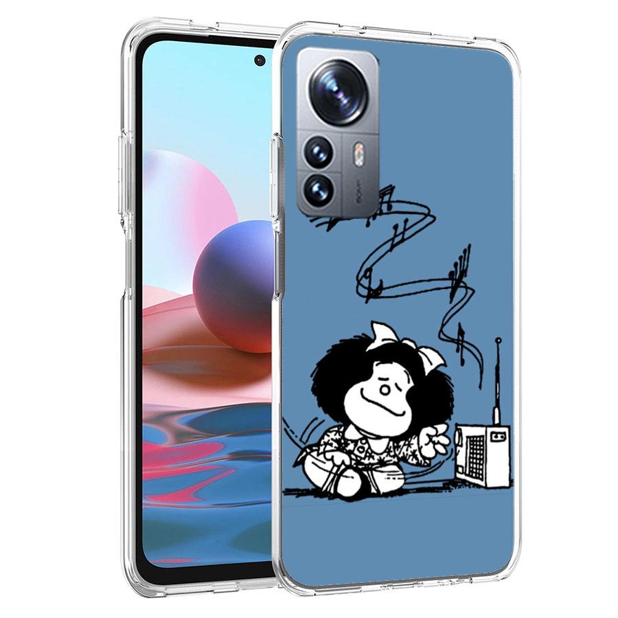 Mafalda Cartoon Phone Case For Xiaomi Mi 13 12T Poco F7 Pro 14 Ultra 15 Pro 12X 12 9 8 Lite 5G 11T 11i 10 10T Pro Capa Coque