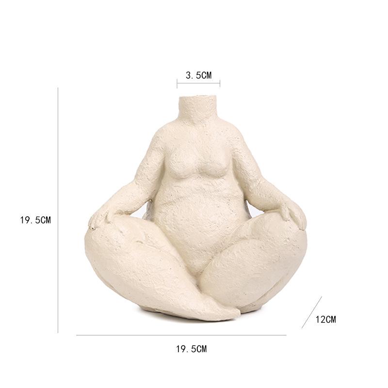 Creative Female Body Ceramic Vase Abstract Art Figure Sculpture Ornament Art Irregular Girl Ceramic Flower Vase Home Decoration