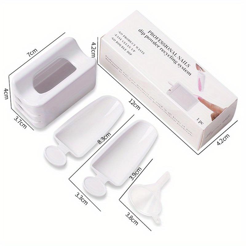 Nail Glitter Powder Recycling Box Dip System Dust Collector Shiny Sequin Rhinestone Container Holder Manicure Storage Case