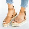 New Women's Shoes Hemp Rope Wedge Heel Light Bottom Fish Mouth Sandals Women