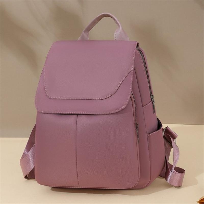 Schoolbag Oxford cloth backpack women's 1011 new trendy fashion solid color pu large capacity student schoolbag travel small backpack women