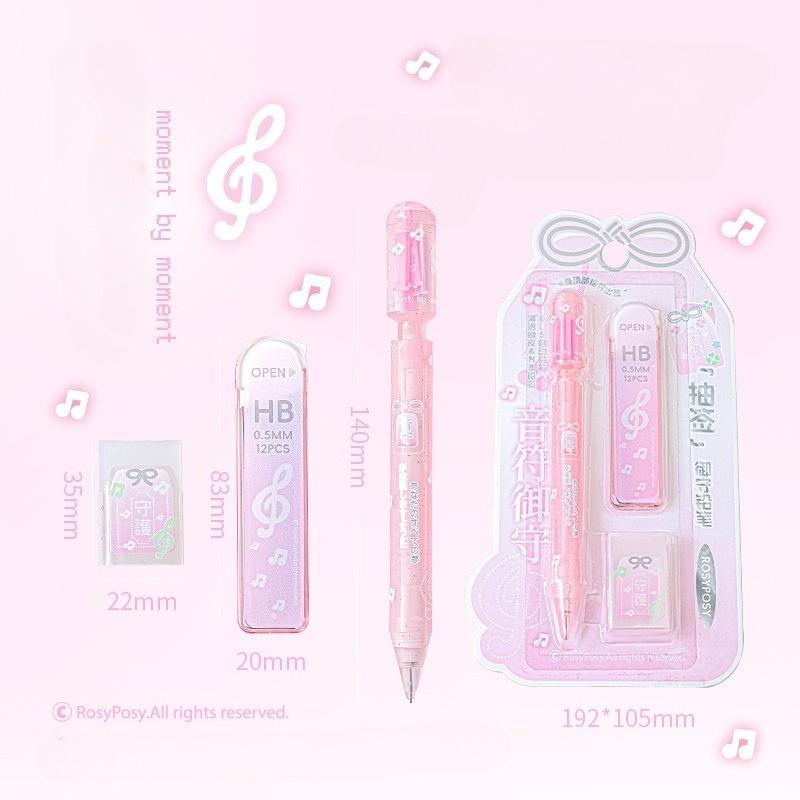 Japanese Omamori Fortune Pencil Set Kawaii Ins Transparent 0.5mm Cute Mechanical Pencil  Aesthetic Study Gift for Students