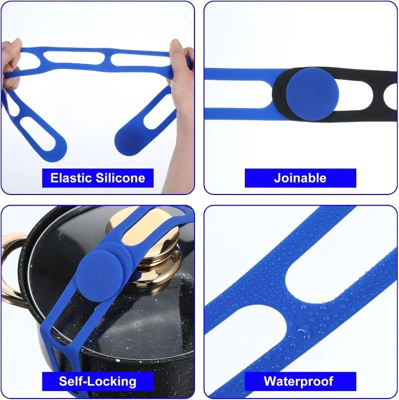 54cm Reusable Silicone Elastic Band Lid Straps for Pot Lid Holder Lunch Box Strap Elastic Bands Outdoor Tableware Storage Tools