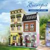 MOC Modern Grocery Store Flower House Building Blocks Set European Shop Villa Architecture Toys Children Birthday Holiday Gifts