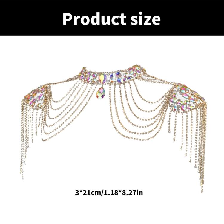 Metalowa Łańcuszkowa Bransoleta na Ramię z Kryształowymi Frędzlami Wielofunkcyjny Łańcuch na Ramię/Ciało Łańcuch na Plecy Odpowiedni na Wesele i Modne Stylizacje