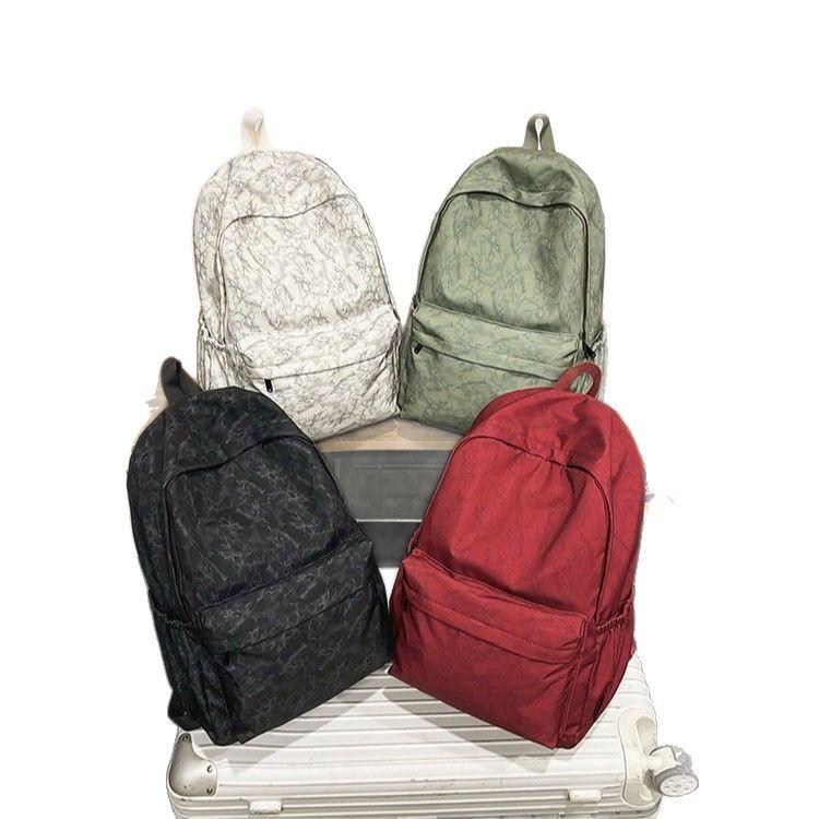 Schoolbag Schoolbag Korean Version Ins Simple Large Capacity Solid Color Middle and High School Students Versatile High School Mountaineering Travel